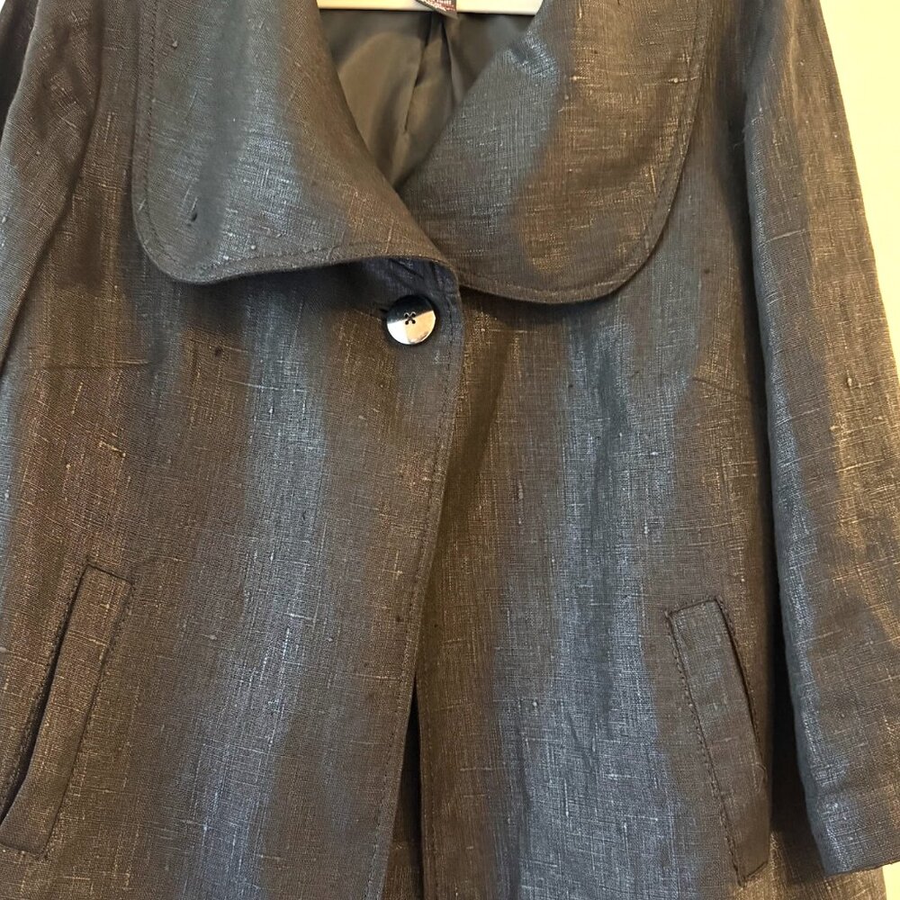Elegant Jacket Women Black Yansi Fugel Black‎ Size L - 100% Linen - Picture 5 of 5